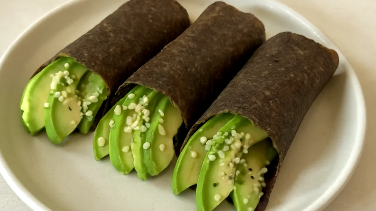 Buchweizen-Nori-Wraps mit Avocado und Hanfsamen"