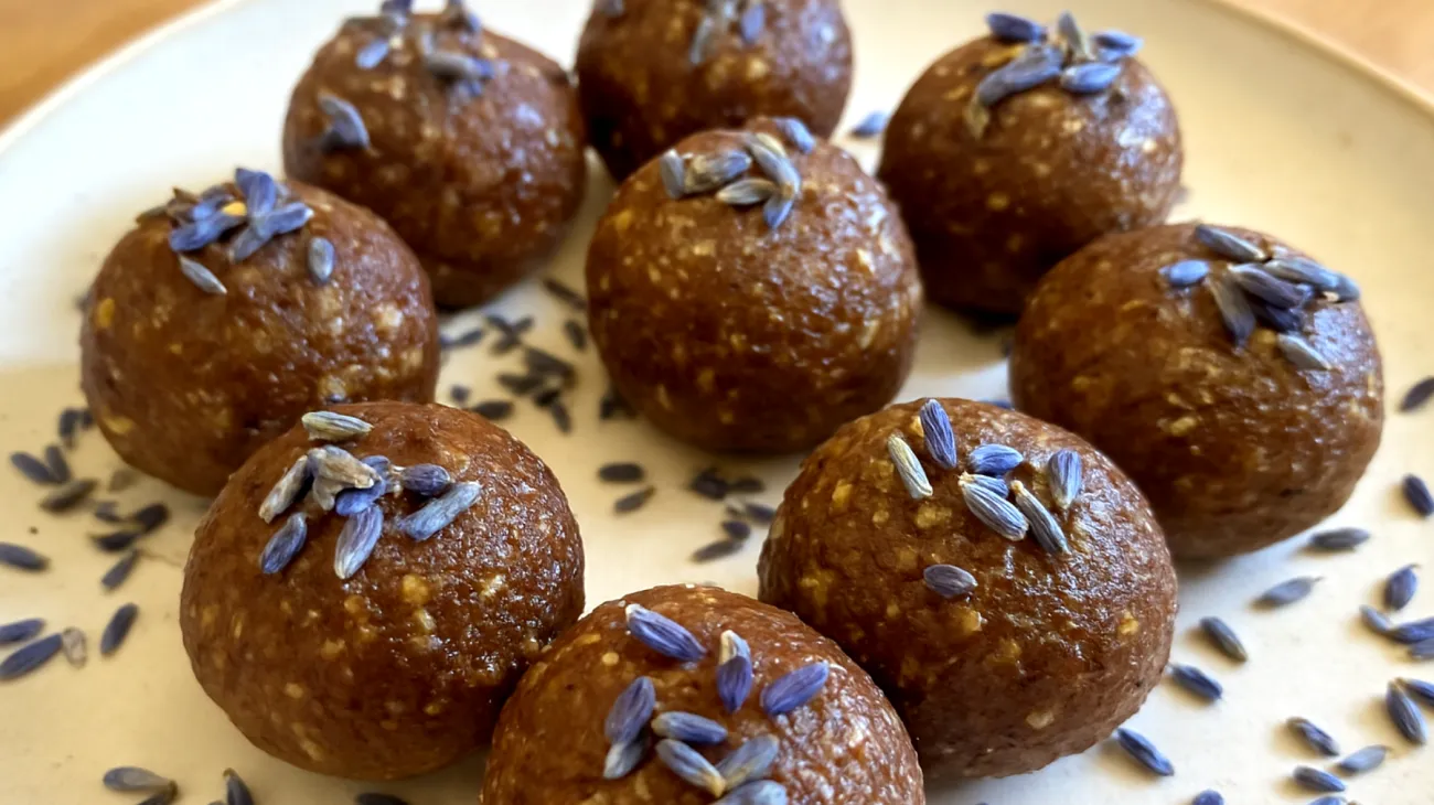Dattel-Tahini-Energiekugeln mit Lavendel und Magnesium"