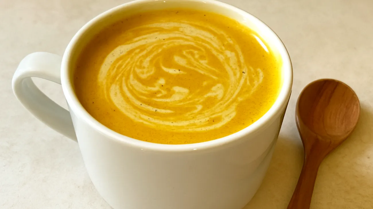 Goldene Milch mit Kurkuma, Ashwagandha und Tahin"