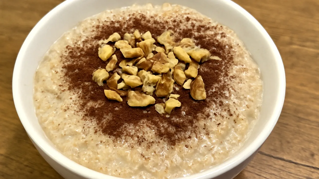 Amaranth-Pudding mit Kakao und Walnüssen"